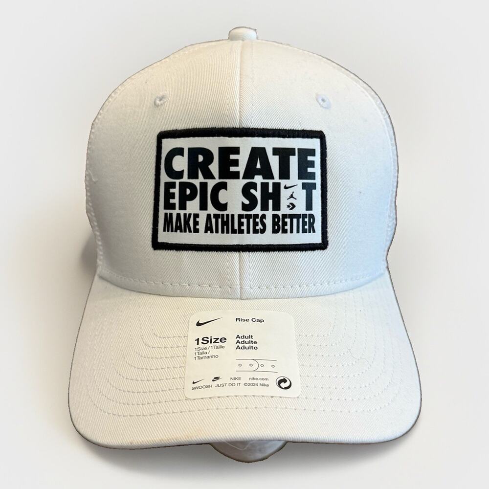 Nike Mens White Create Epic Make Athletes Better Adjustable SnapBack Hat NWT New